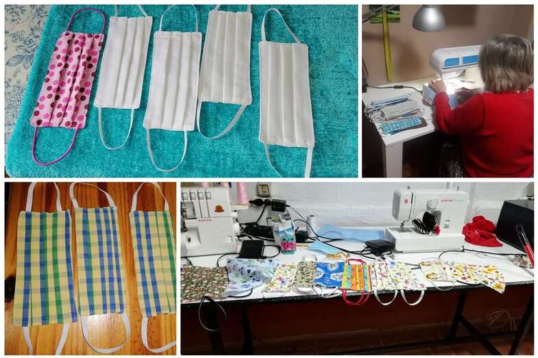 Mascarrillas fabricadas por Tita Rodríguez y Pilar Ortega (Foto TA)